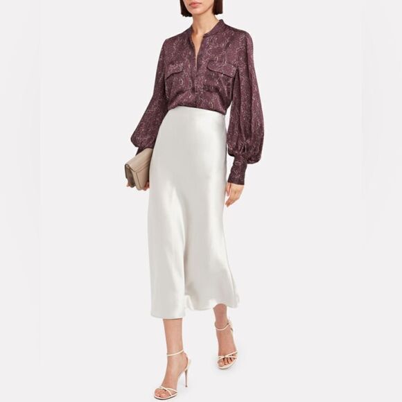 EQUIPMENT Helaine Python Print Collarless Shirt Sz. Small button up blouse - Picture 2 of 11